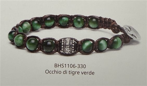 Bracciale Tamashii Ruota della Preghiera in Argento Occhio di tigre BHS1106-330 - BHS1106-330